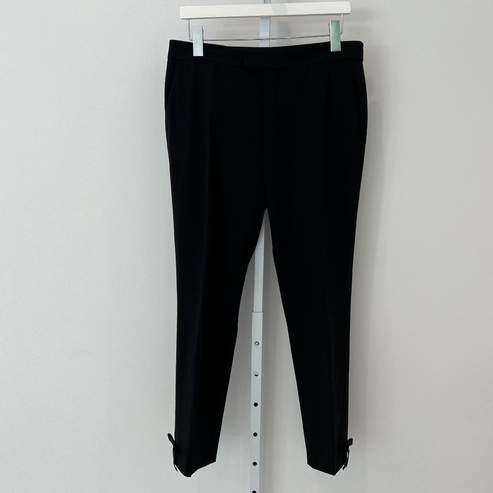 RED VALENTINO BLACK WOOL PANTS WITH BOWS SIZE 6